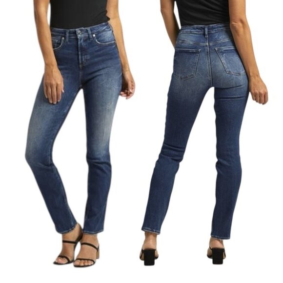 Silver Jeans Infinite Fit High Rise Straight Leg Jeans Sz S/P L31 - Picture 1 of 15